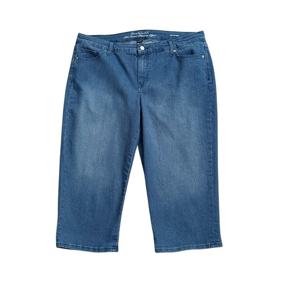 GLORIA VANDERBILT Womens Plus Size 16W Slimming Rail Straight Cropped Blue Jeans - Picture 1 of 7